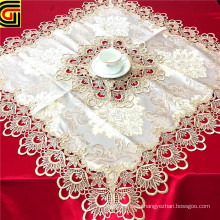 hot selling jacquard table cloth with lace border